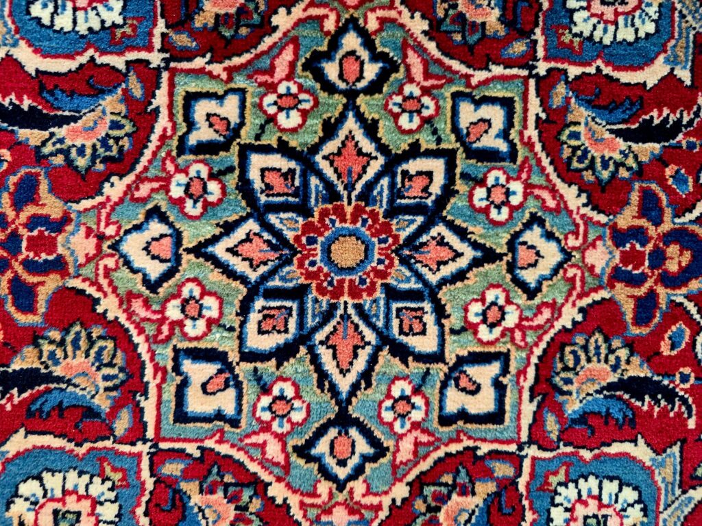 Perserteppich Kashan 345 x 253 cm Schurwolle handgeknüpft