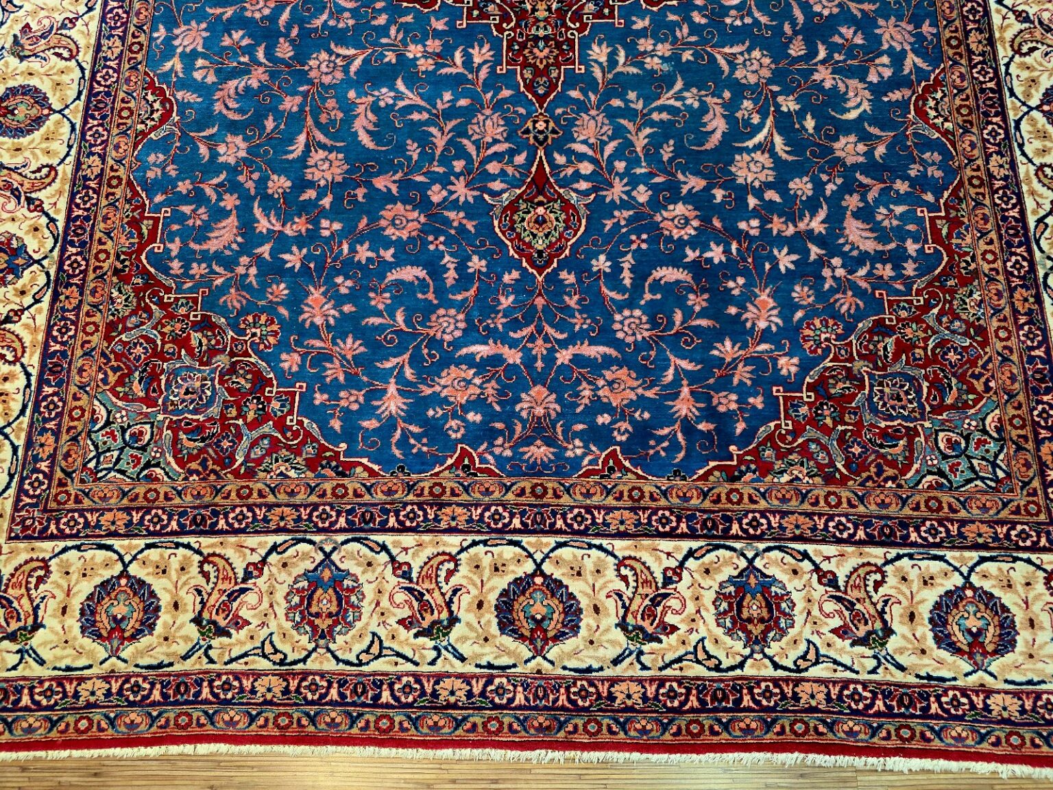 Perserteppich Kashan 345 x 253 cm Schurwolle handgeknüpft