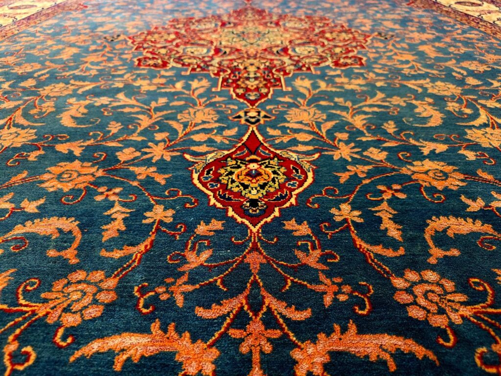 Perserteppich Kashan 345 x 253 cm Schurwolle handgeknüpft