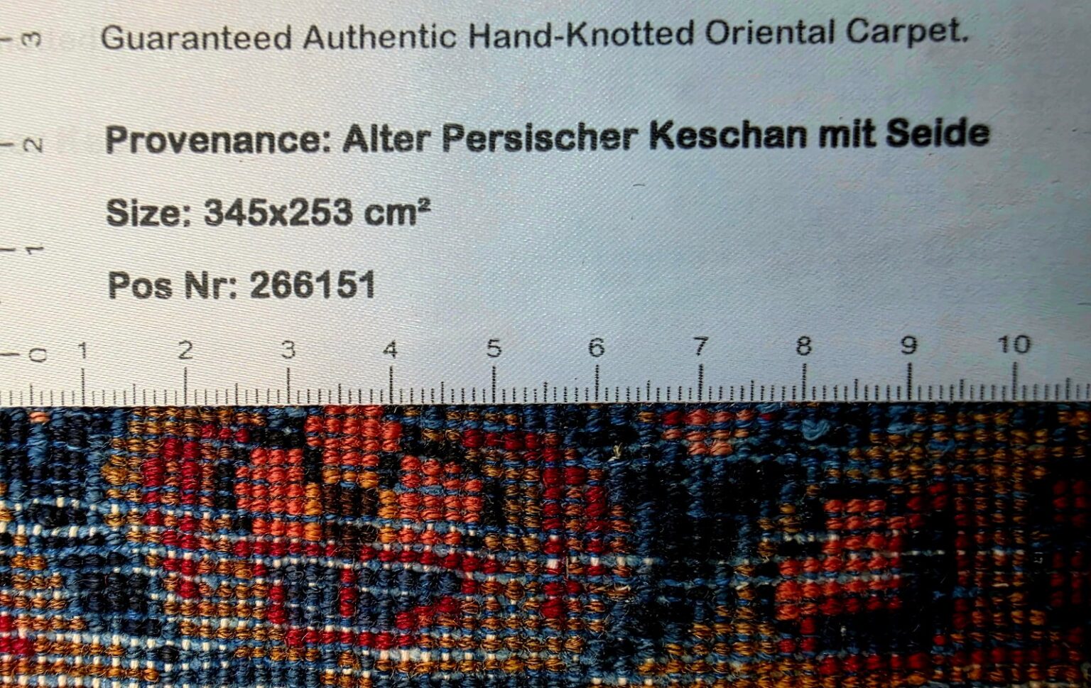 Perserteppich Kashan 345 x 253 cm Schurwolle handgeknüpft