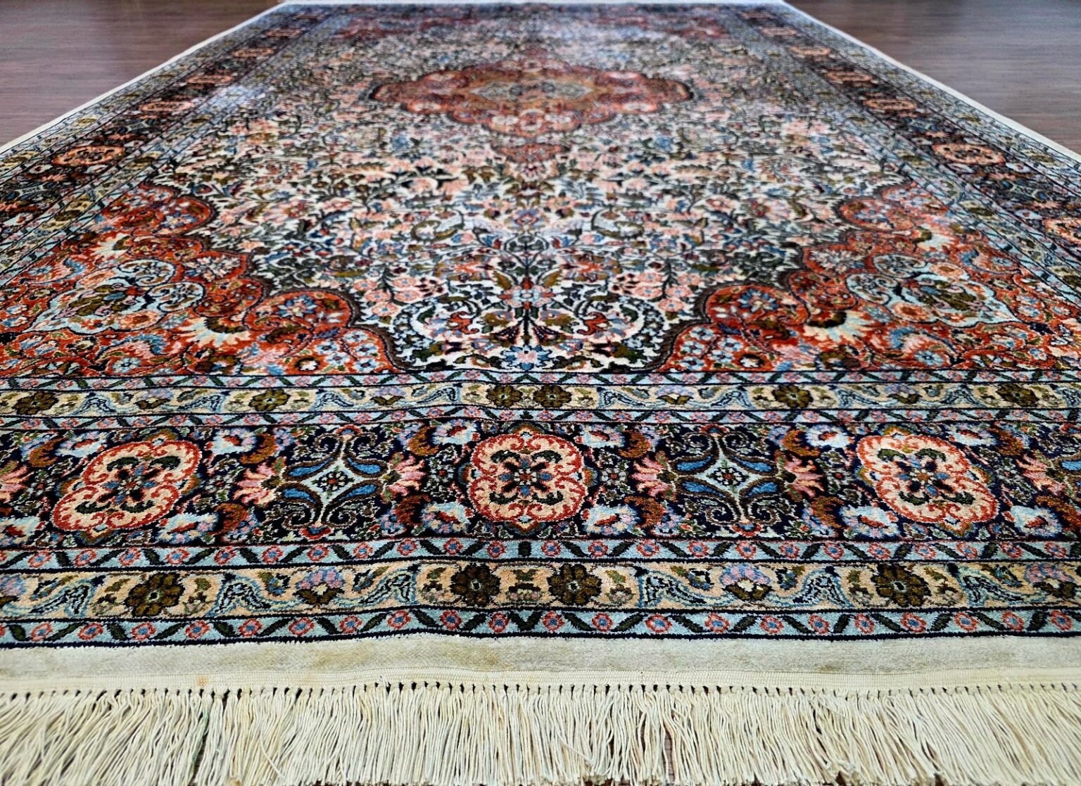 Orientteppich Kashmir 285 x 185 cm Seide handgeknüpft