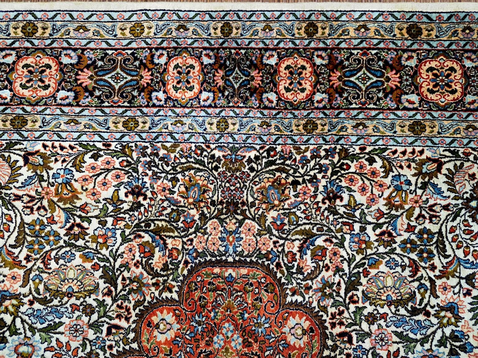 Orientteppich Kashmir 285 x 185 cm Seide handgeknüpft