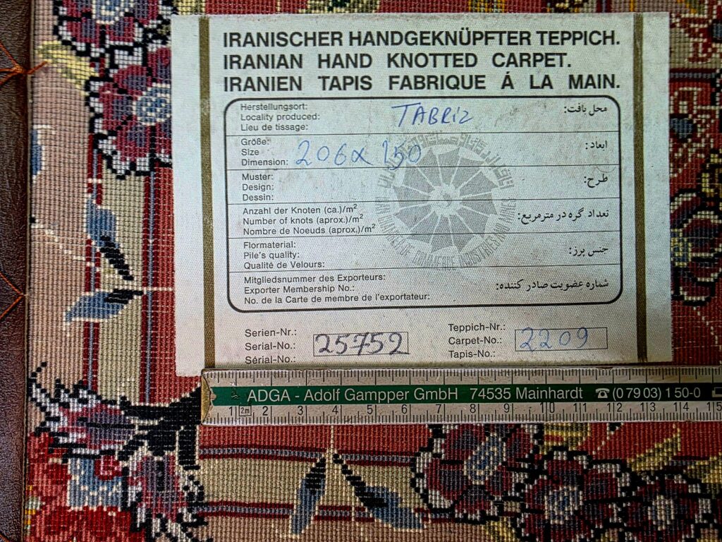 Perserteppich Tabriz 206 x 150 cm Schurwolle handgeknüpft
