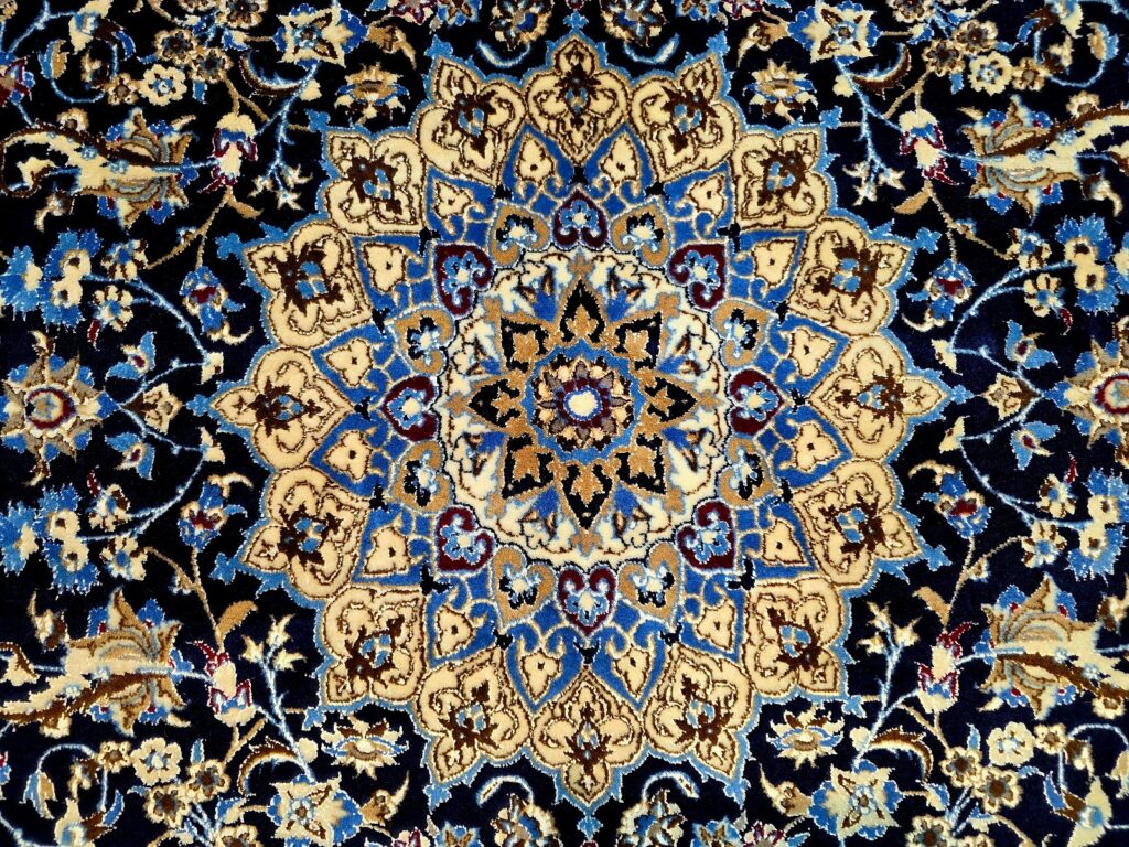 Perserteppich Nain 200 x 129 cm Schurwolle handgeknüpft