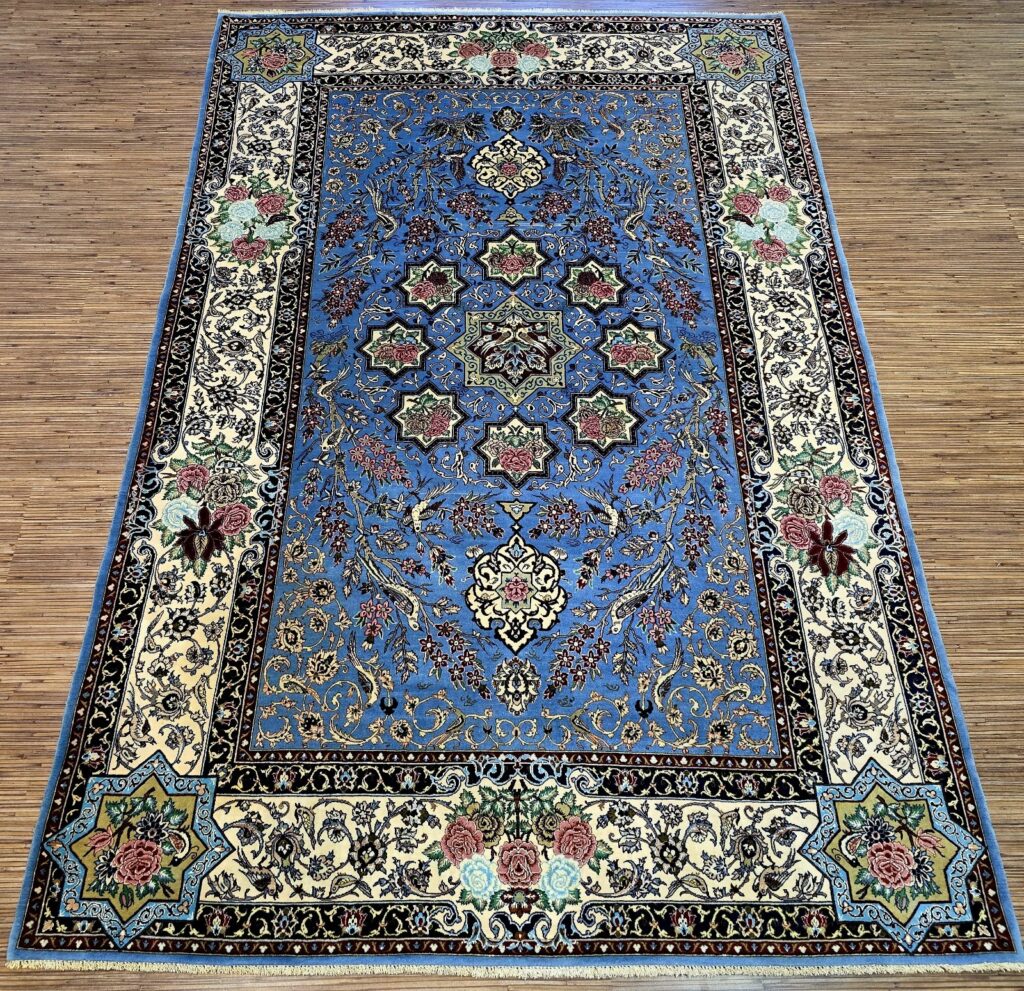 Perserteppich Isfahan 222 x 146 cm Seide handgeknüpft