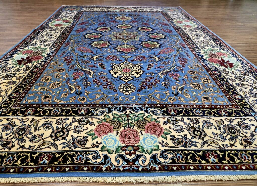 Perserteppich Isfahan 222 x 146 cm Seide handgeknüpft