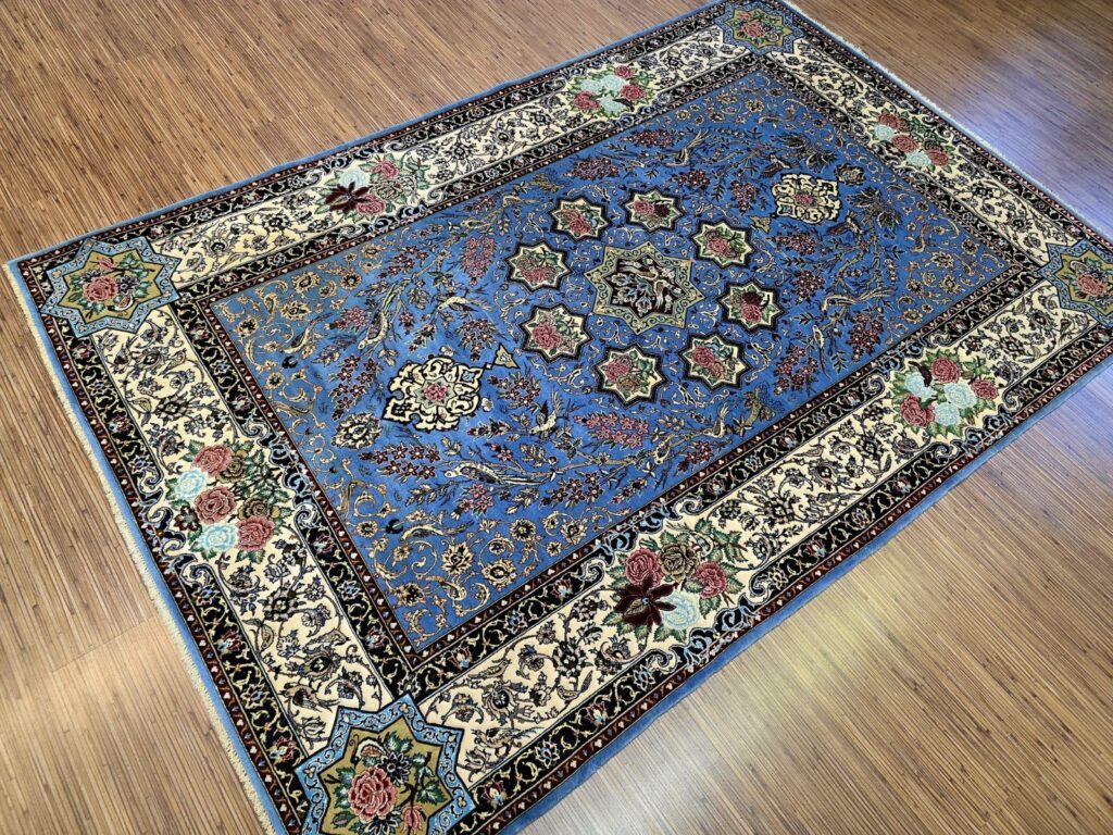 Perserteppich Isfahan 222 x 146 cm Seide handgeknüpft