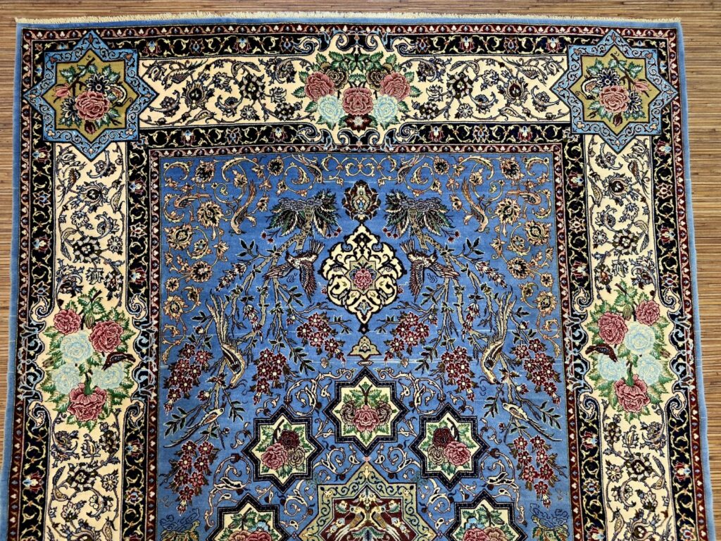 Perserteppich Isfahan 222 x 146 cm Seide handgeknüpft