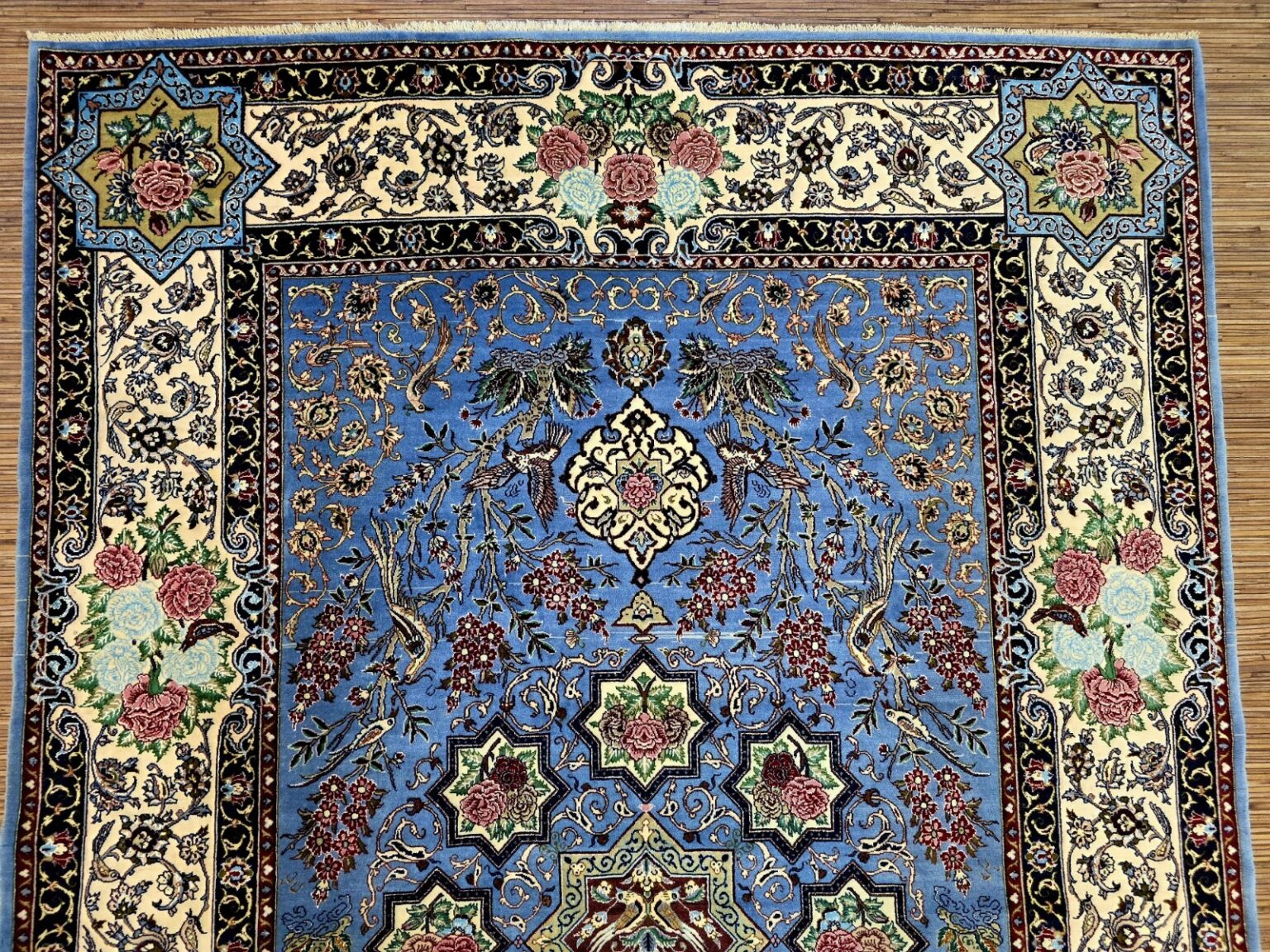 Perserteppich Isfahan 222 x 146 cm Seide handgeknüpft