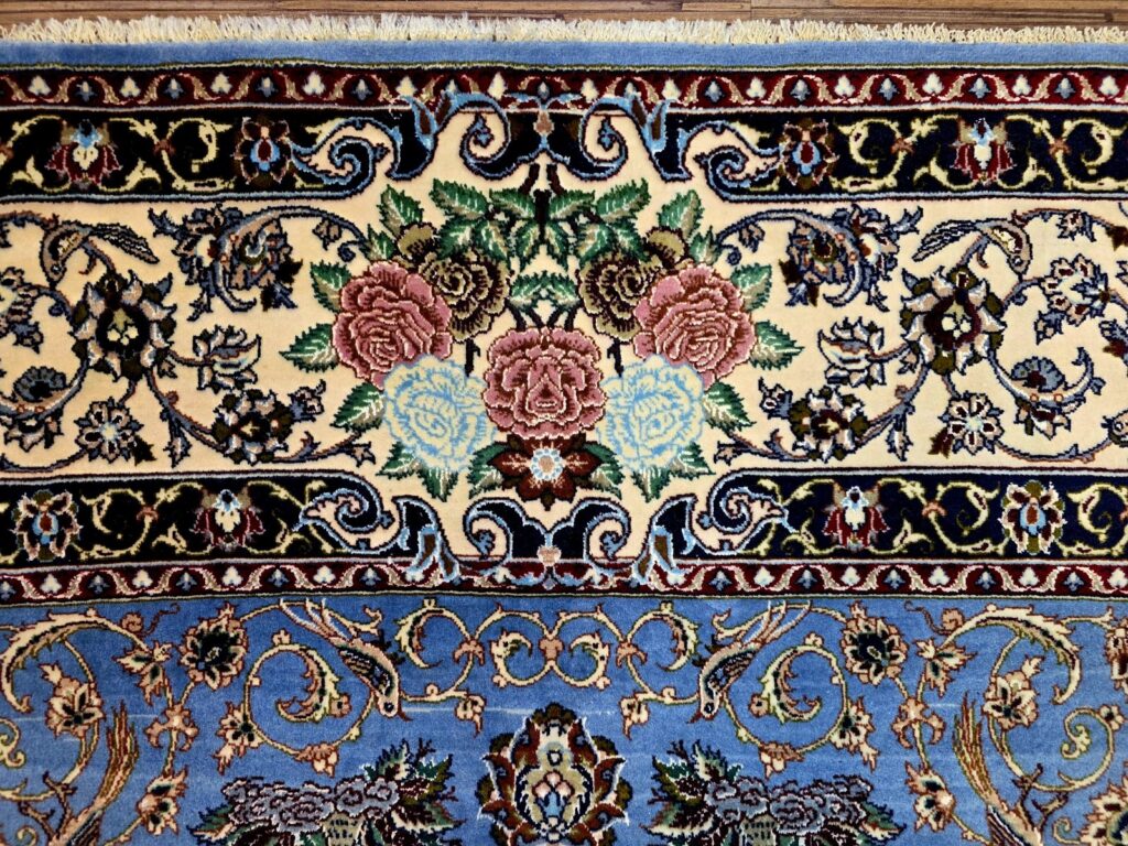 Perserteppich Isfahan 222 x 146 cm Seide handgeknüpft