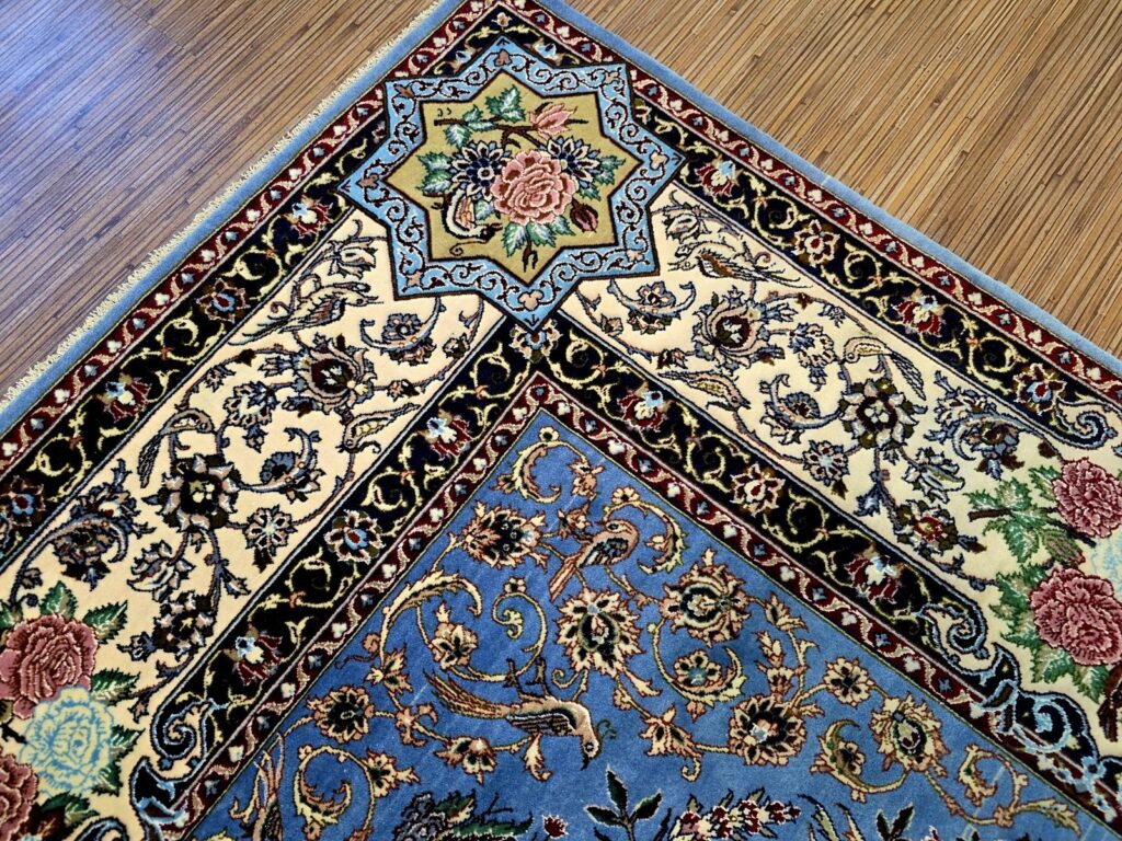 Perserteppich Isfahan 222 x 146 cm Seide handgeknüpft