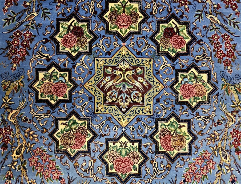 Perserteppich Isfahan 222 x 146 cm Seide handgeknüpft