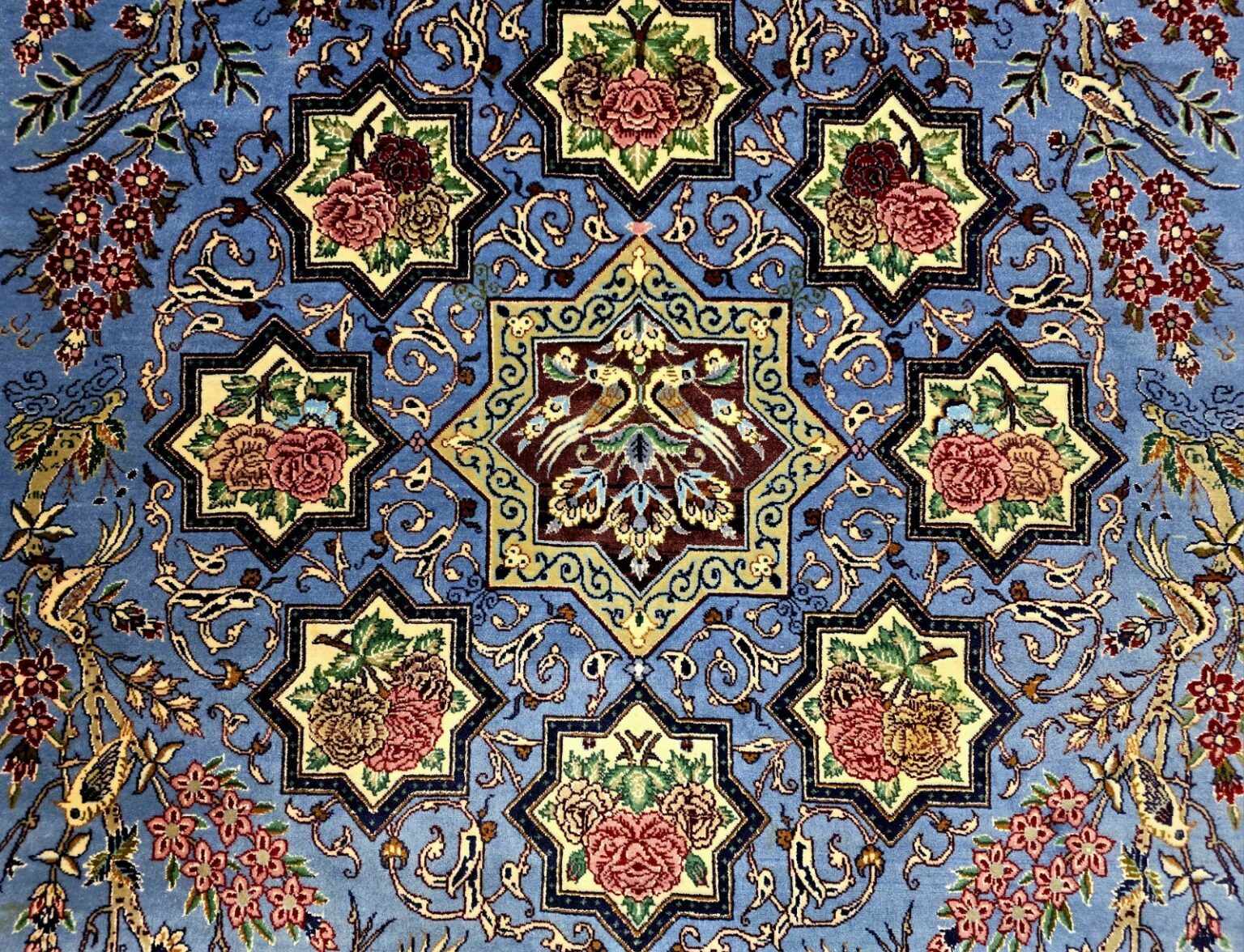 Perserteppich Isfahan 222 x 146 cm Seide handgeknüpft