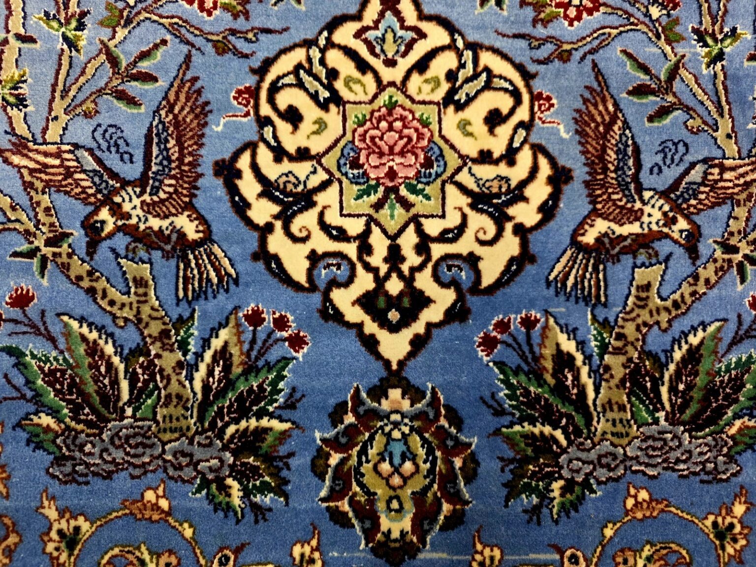 Perserteppich Isfahan 222 x 146 cm Seide handgeknüpft