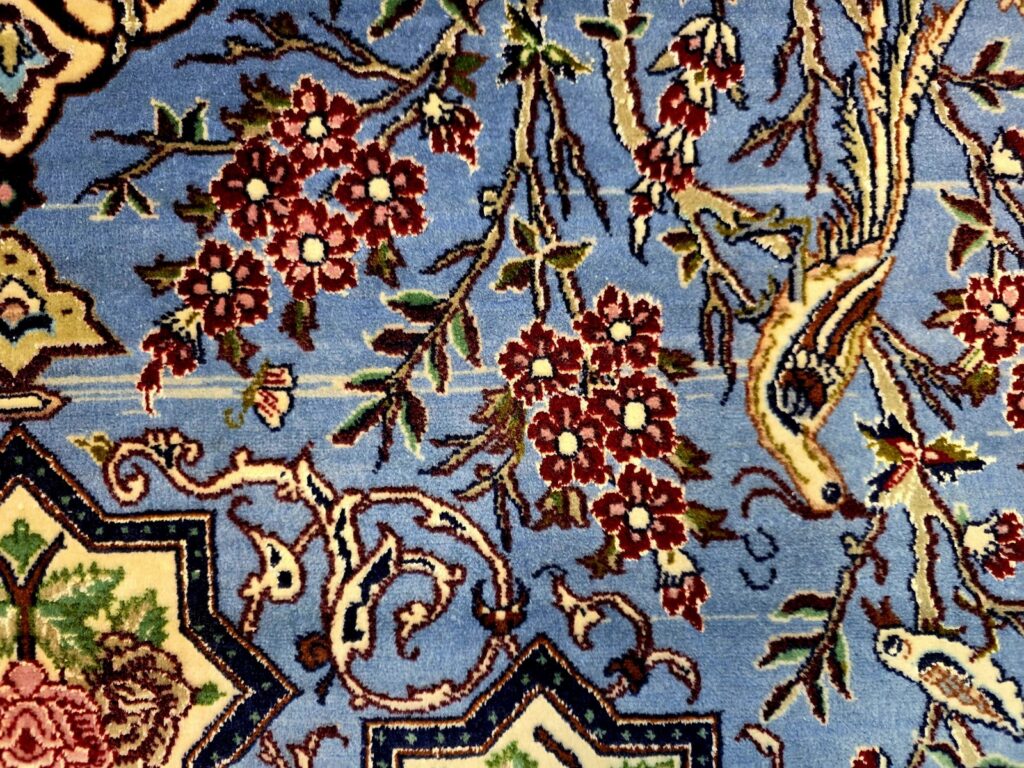 Perserteppich Isfahan 222 x 146 cm Seide handgeknüpft