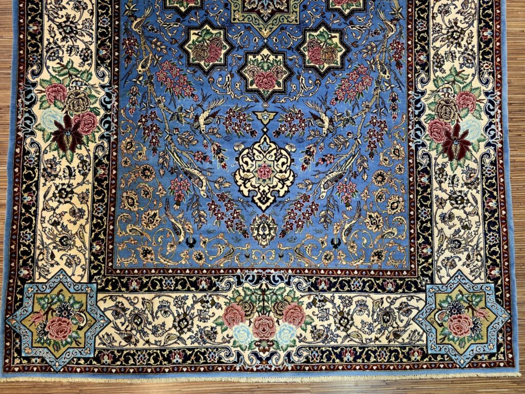 Perserteppich Isfahan 222 x 146 cm Seide handgeknüpft