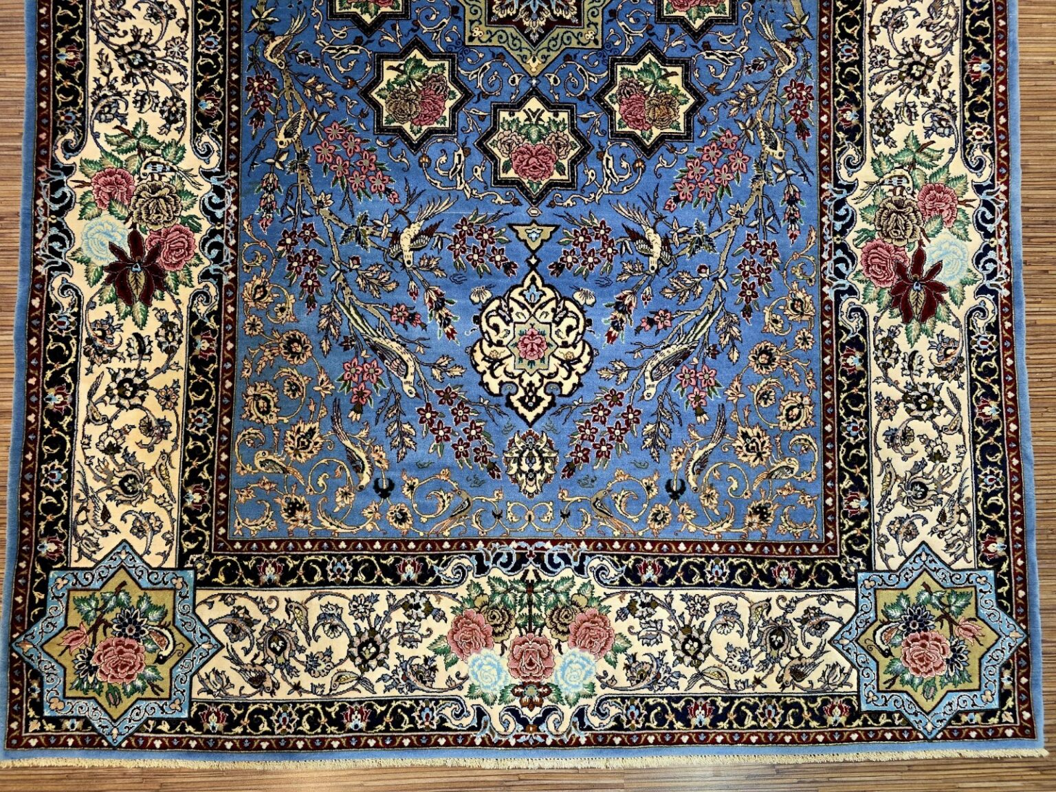 Perserteppich Isfahan 222 x 146 cm Seide handgeknüpft