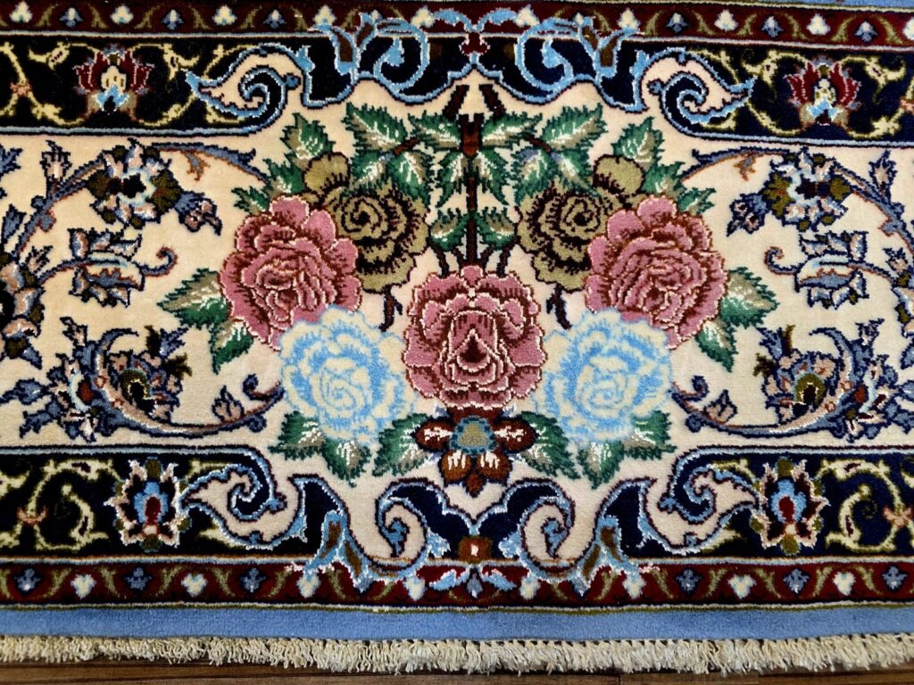 Perserteppich Isfahan 222 x 146 cm Seide handgeknüpft