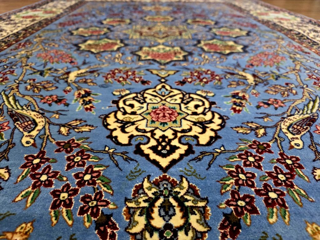 Perserteppich Isfahan 222 x 146 cm Seide handgeknüpft