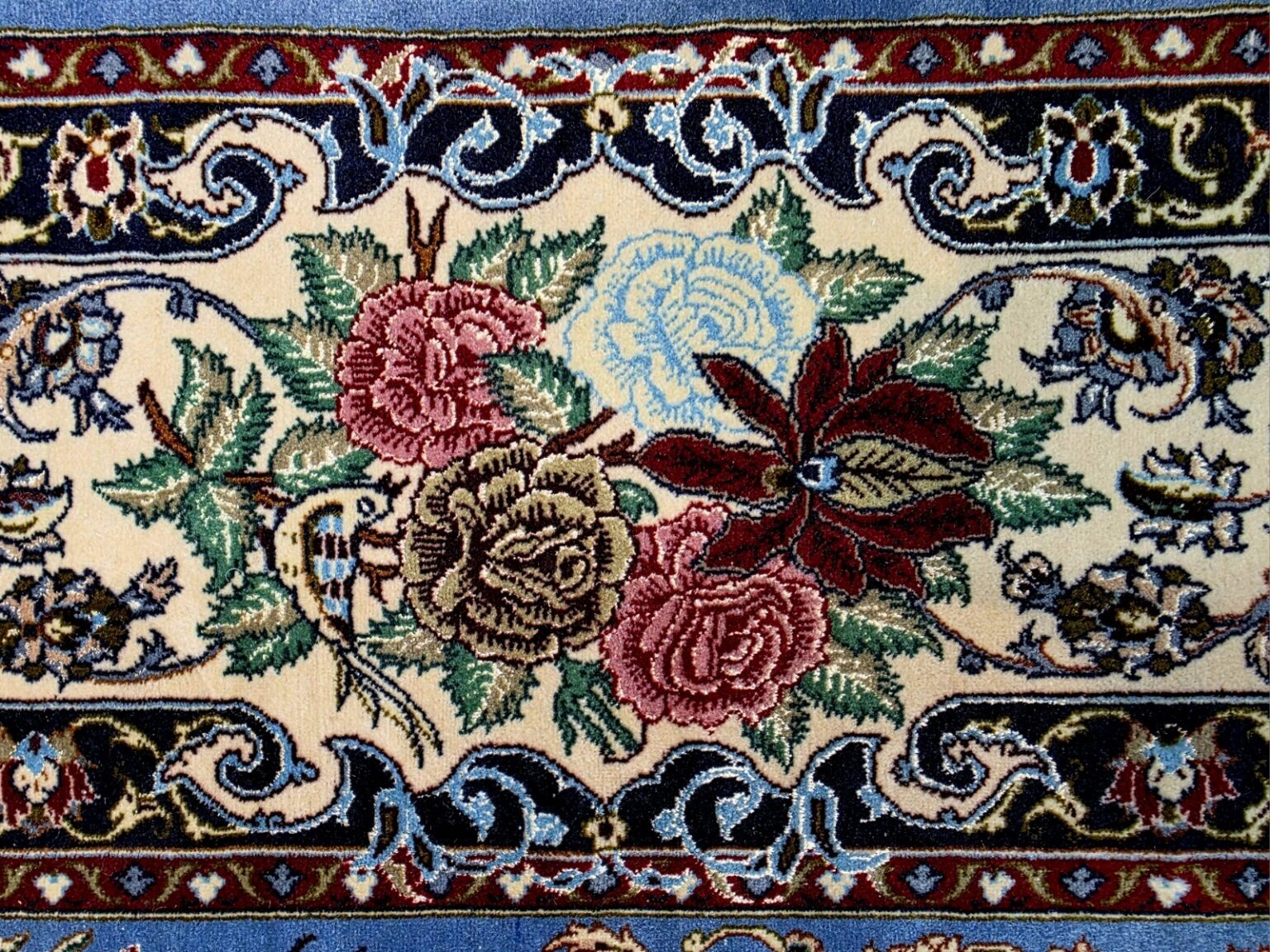 Perserteppich Isfahan 222 x 146 cm Seide handgeknüpft