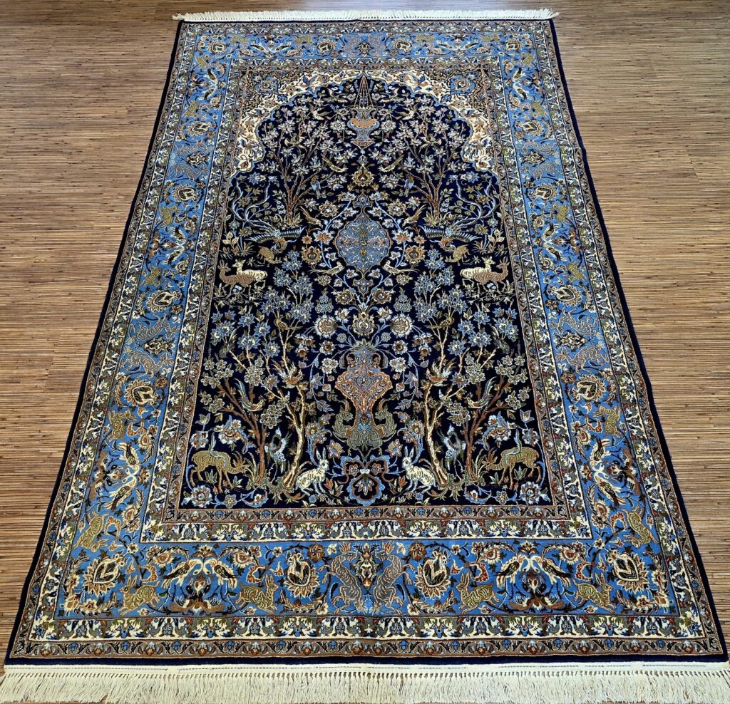 Perserteppich Isfahan 250 x 155 cm Seide handgeknüpft