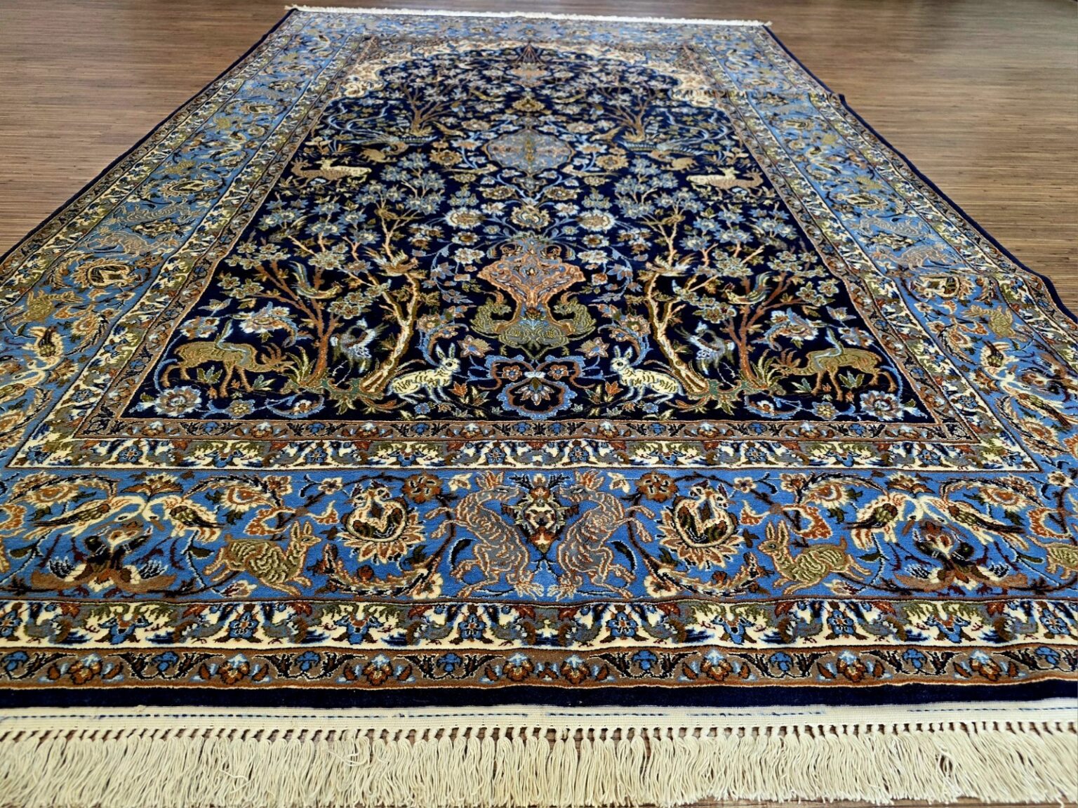 Perserteppich Isfahan 250 x 155 cm Seide handgeknüpft