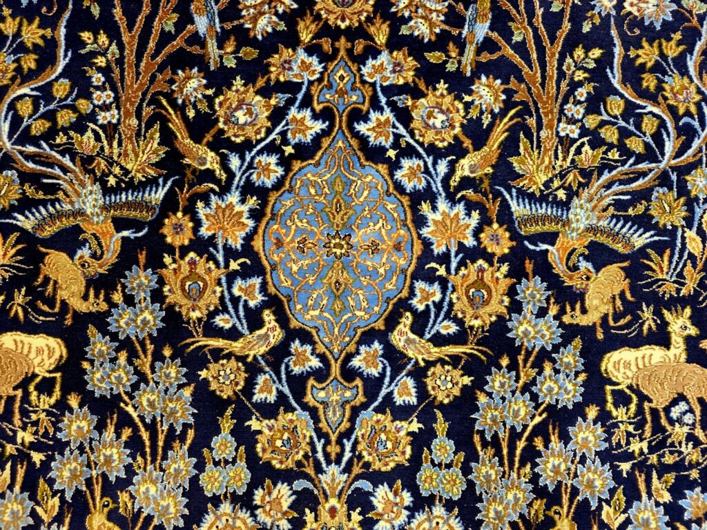 Perserteppich Isfahan 250 x 155 cm Seide handgeknüpft