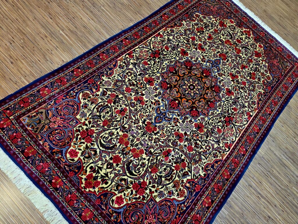 Perserteppich Rosenbidjar 222 x 131 cm Wolle handgeknüpft