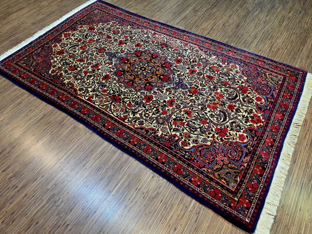 Perserteppich Rosenbidjar 222 x 131 cm Wolle handgeknüpft