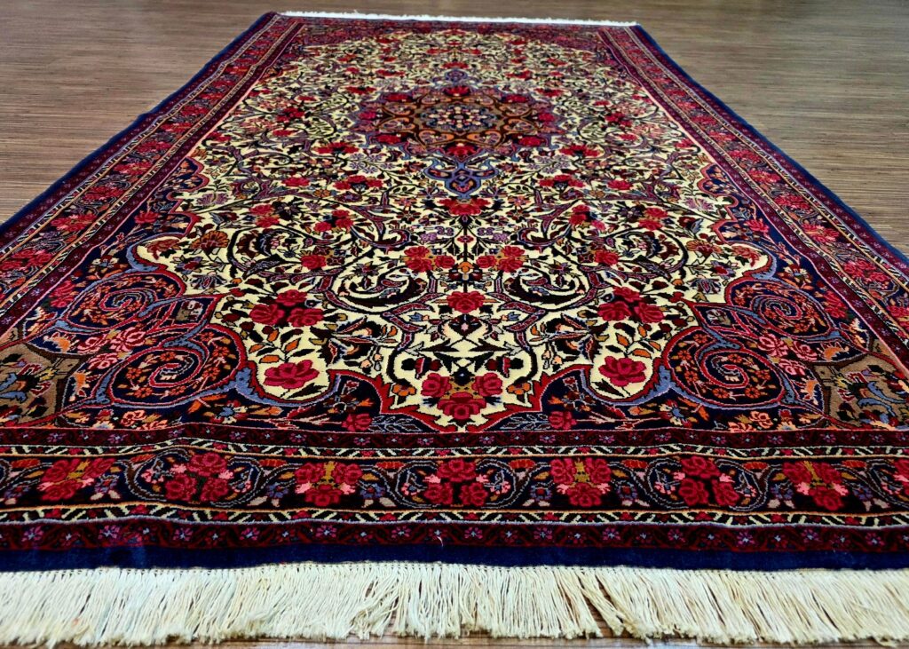 Perserteppich Rosenbidjar 222 x 131 cm Wolle handgeknüpft