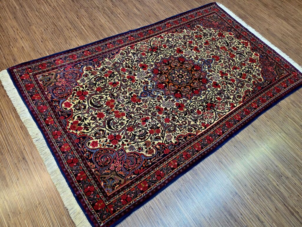 Perserteppich Rosenbidjar 222 x 131 cm Wolle handgeknüpft