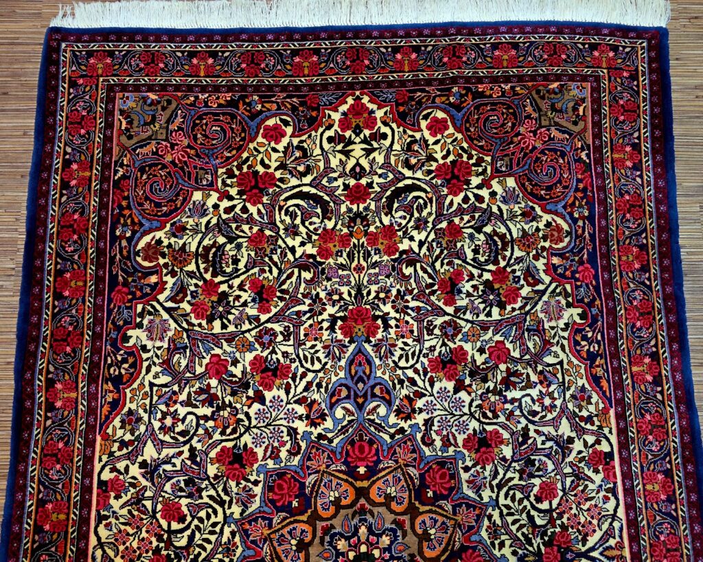 Perserteppich Rosenbidjar 222 x 131 cm Wolle handgeknüpft