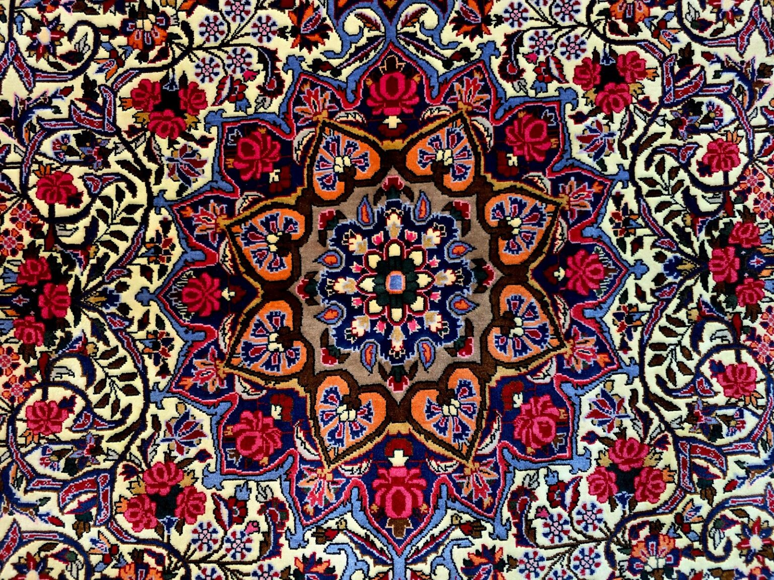 Perserteppich Rosenbidjar 222 x 131 cm Wolle handgeknüpft
