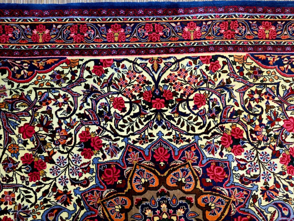 Perserteppich Rosenbidjar 222 x 131 cm Wolle handgeknüpft