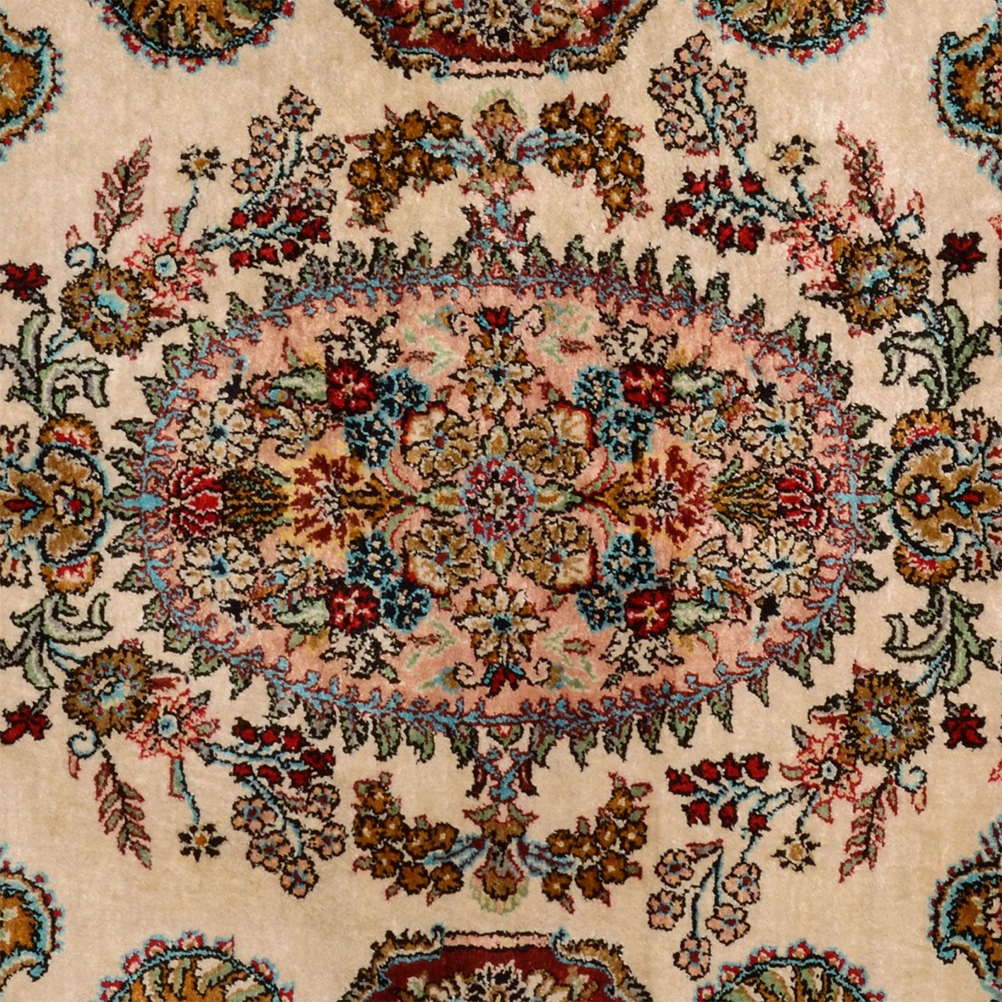 perserteppich-ghom-105-x-160-cm-seide-handgeknupft-antik-3 Handgeknüpfter Ghom Perserteppich, 105 × 160 cm, Seide