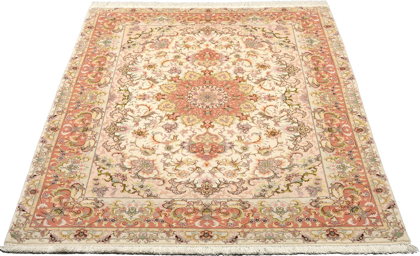 Täbriz Perserteppich 149 × 203 cm aus Wolle & Seide, handgeknüpft