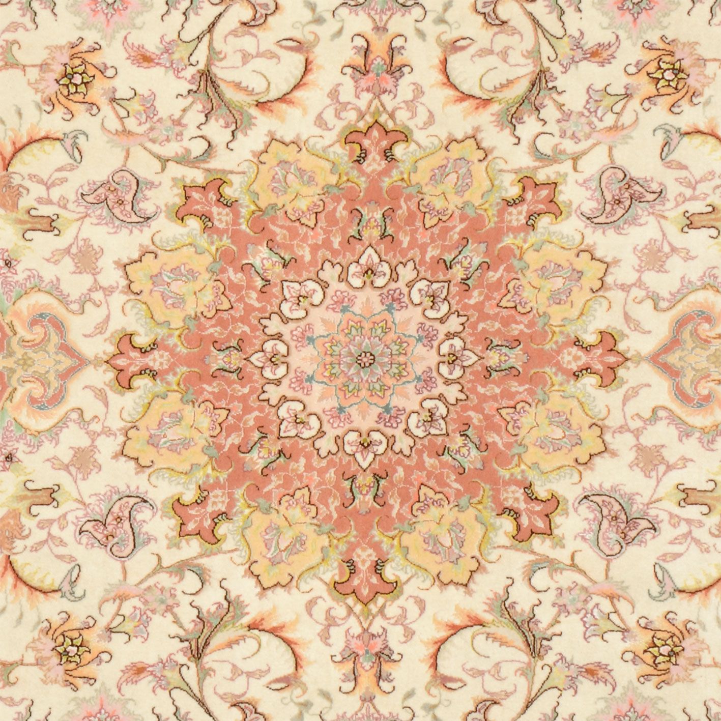 Täbriz Perserteppich 149 × 203 cm aus Wolle & Seide, handgeknüpft