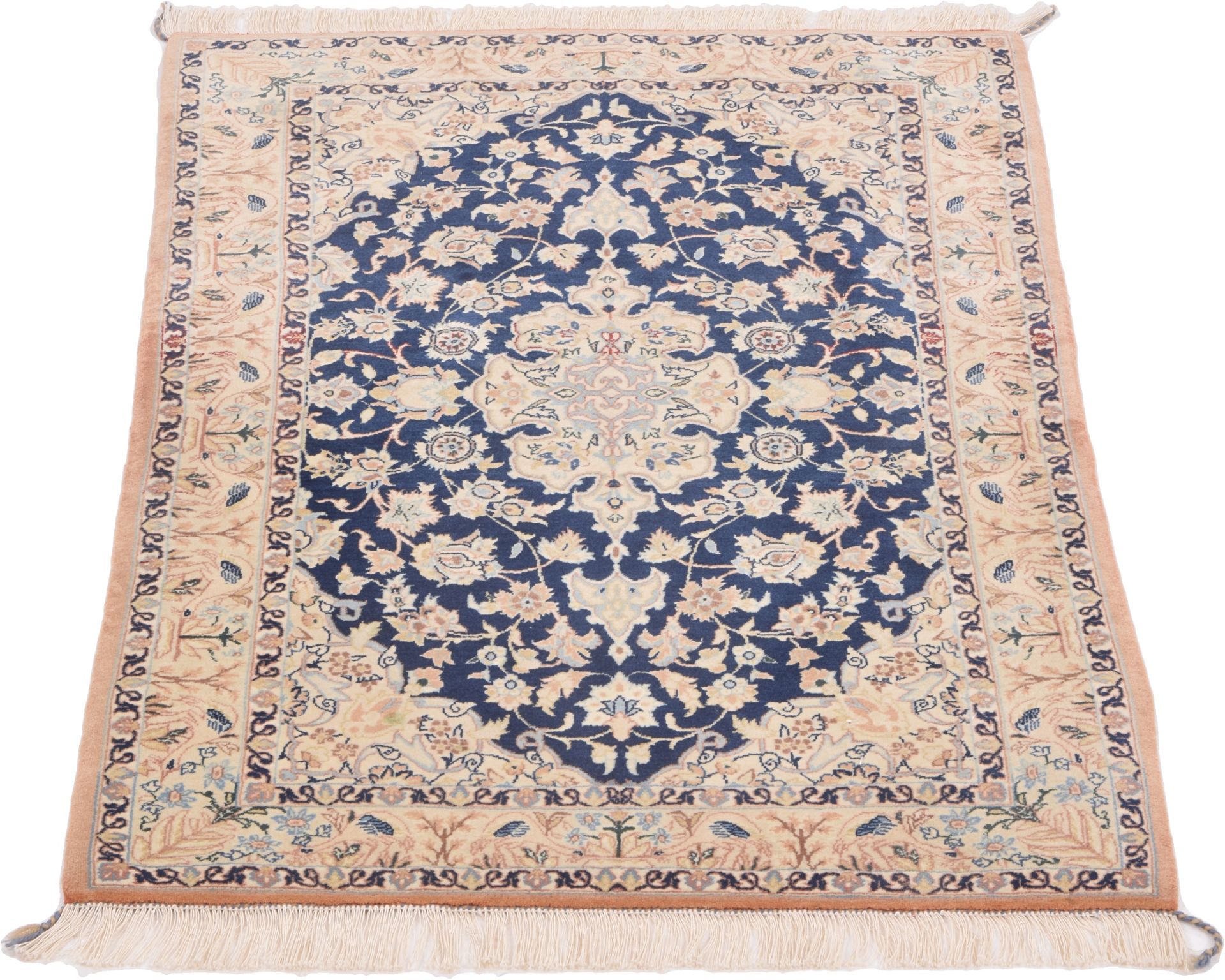 Isfahan Perserteppich aus Iran, 65 × 113 cm