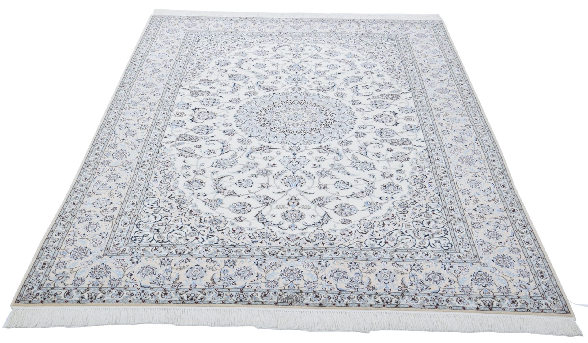 Nain Perserteppich 207 × 305 cm aus Wolle & Seide, handgeknüpft