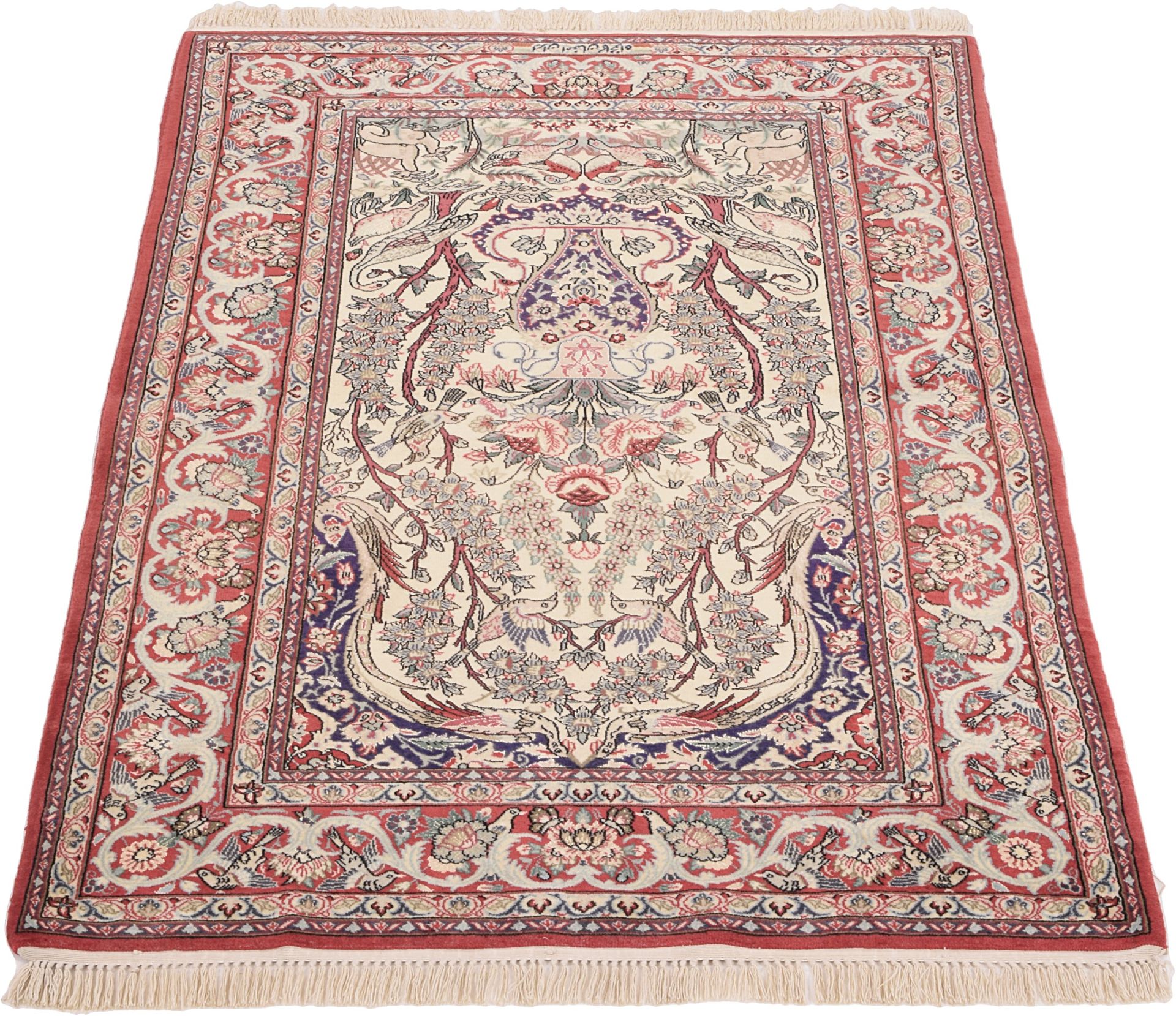 Isfahan Perserteppich 100 × 186 cm aus Wolle, handgeknüpft