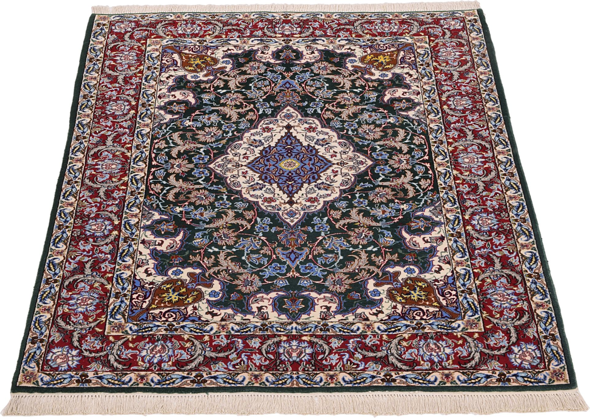 perserteppich-isfahan-115-x-165-cm-schurwolle-seide-handgeknupft-4 Handgeknüpfter Isfahan Perserteppich 115 × 165 cm