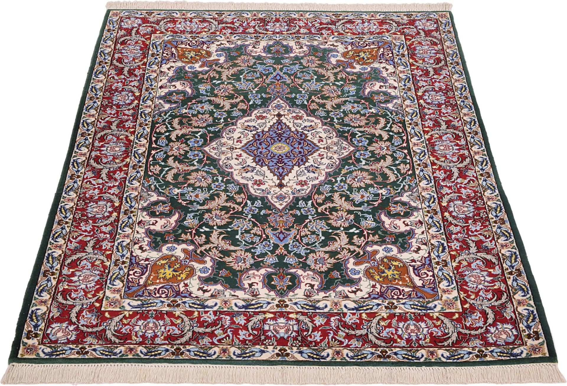 perserteppich-isfahan-115-x-165-cm-schurwolle-seide-handgeknupft-6 Handgeknüpfter Isfahan Perserteppich 115 × 165 cm