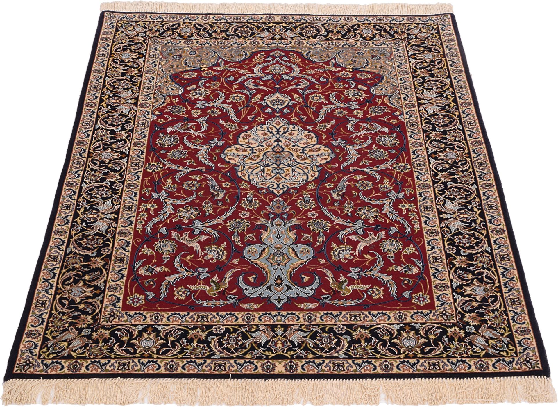 perserteppich-isfahan-113-x-164-cm-schurwolle-seide-handgeknupft-3 Isfahan Perserteppich 113 × 164 cm aus Wolle & Seide, handgeknüpft