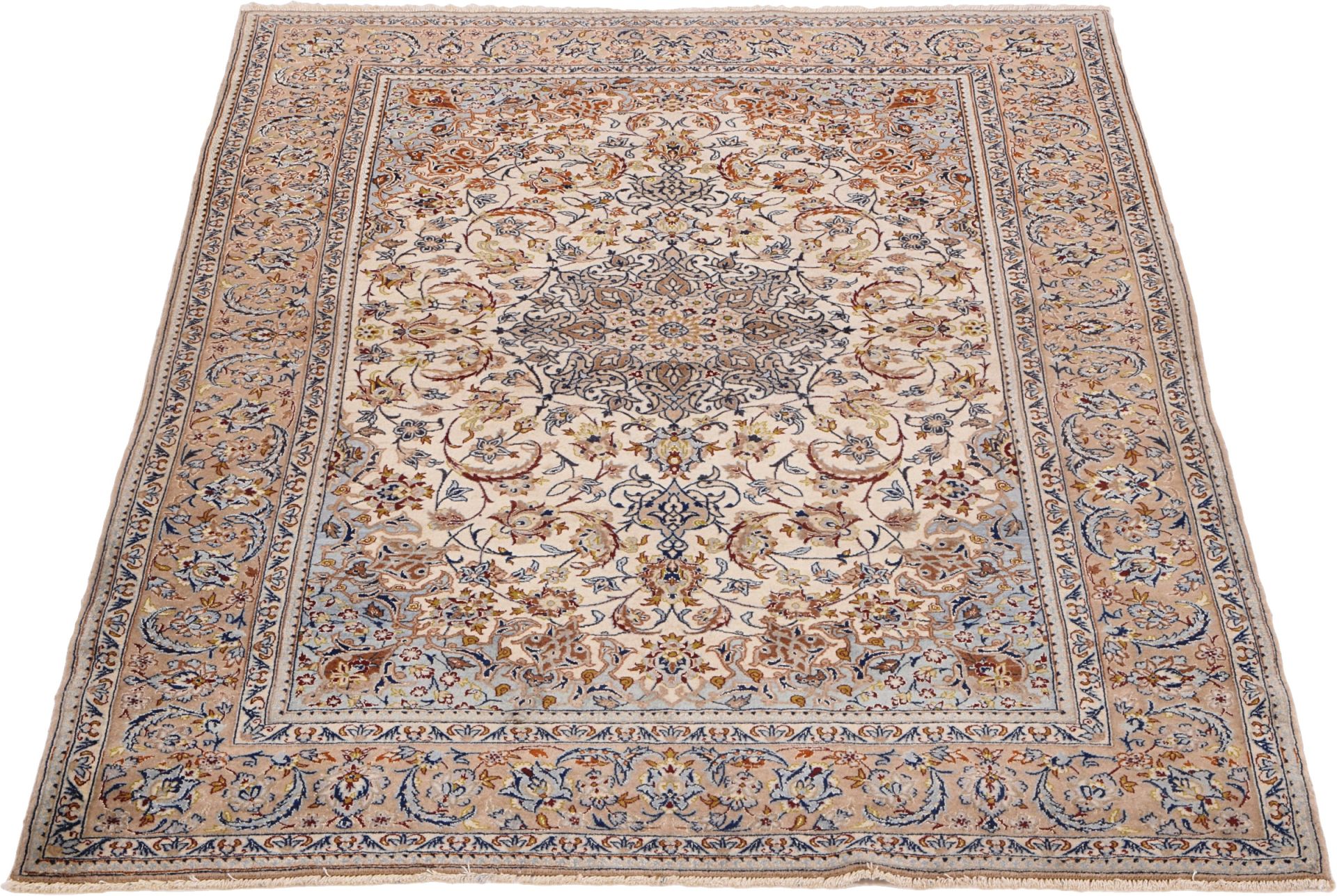 Isfahan Perserteppich 110 × 167 cm aus Wolle & Seide, handgeknüpft