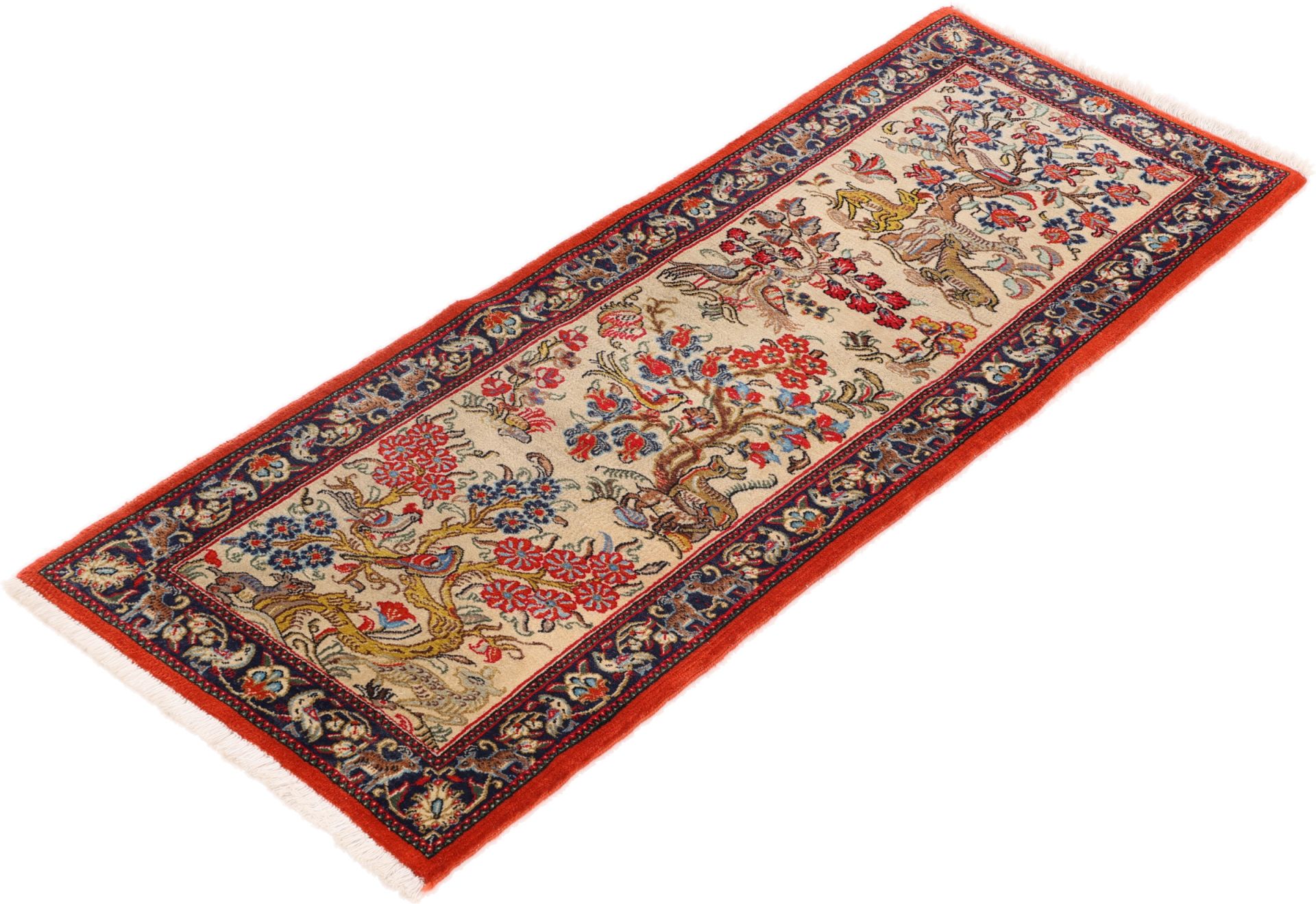 Handgeknüpfter Ghom Perserteppich 55 × 155 cm