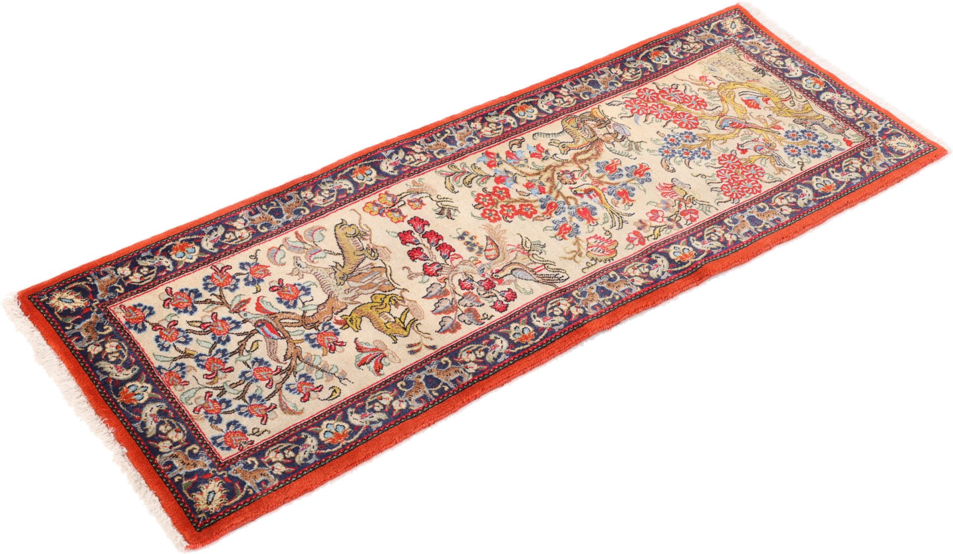 Handgeknüpfter Ghom Perserteppich 55 × 155 cm