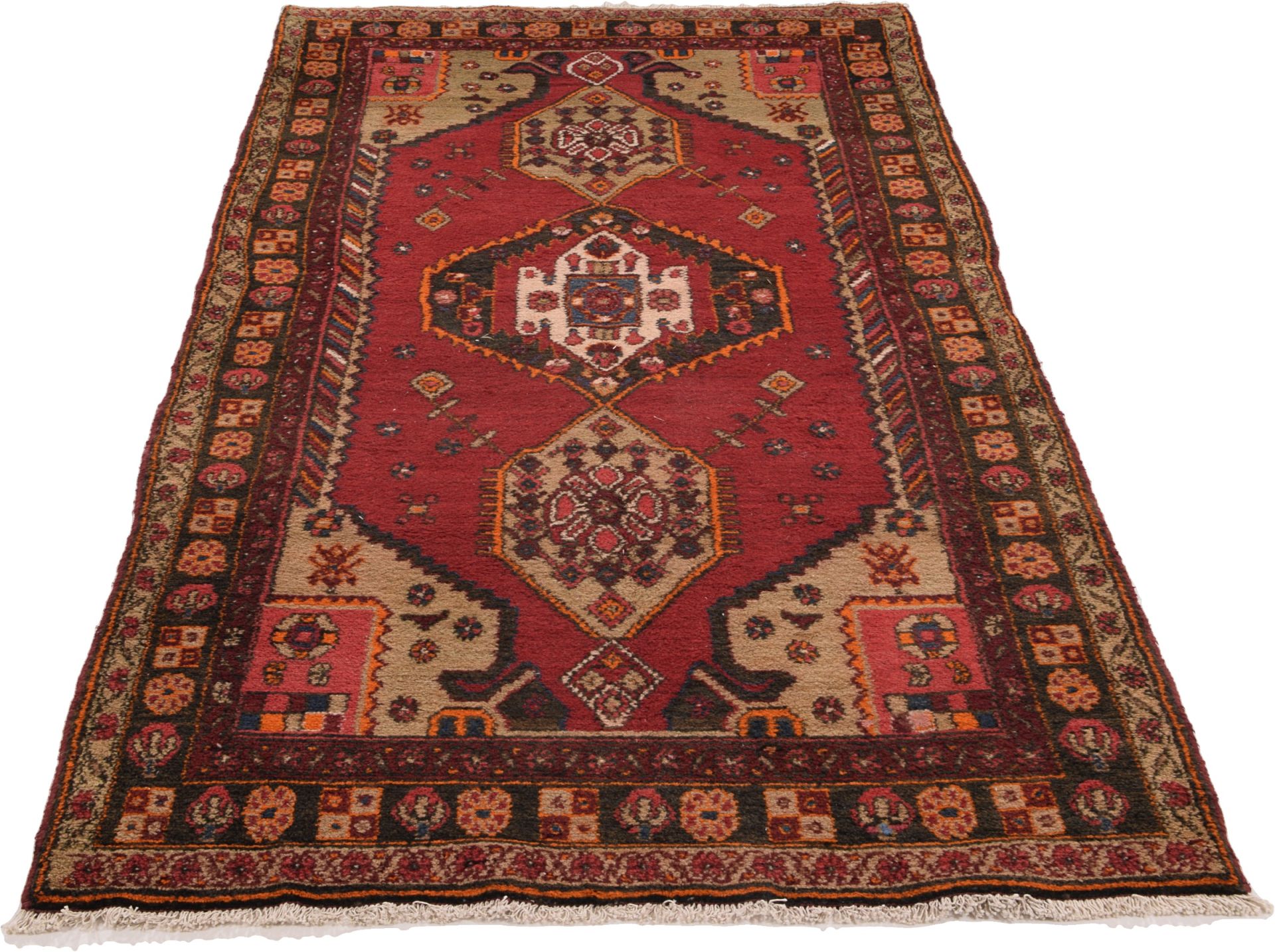 Handgeknüpfter Hamadan Perserteppich 130 × 260 cm