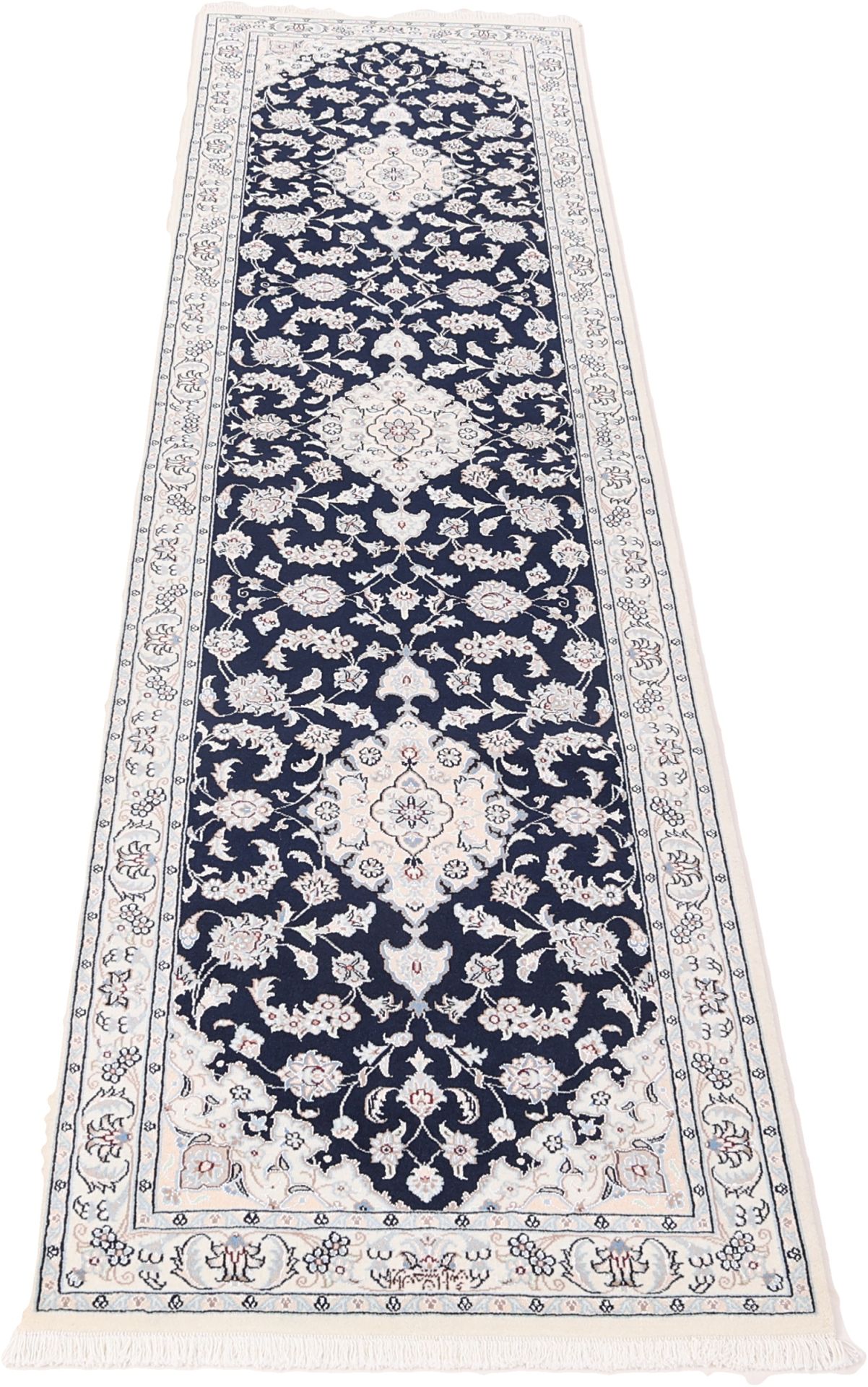 perserteppich-nain-80-x-300-cm-schurwolle-seide-handgeknupft-2 Handgeknüpfter Nain Perserteppich 80 × 300 cm