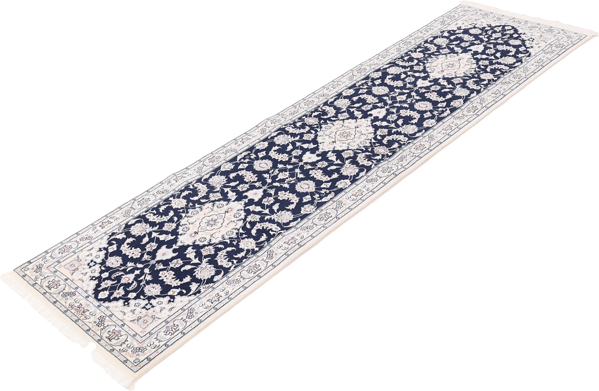 perserteppich-nain-80-x-300-cm-schurwolle-seide-handgeknupft-3 Handgeknüpfter Nain Perserteppich 80 × 300 cm