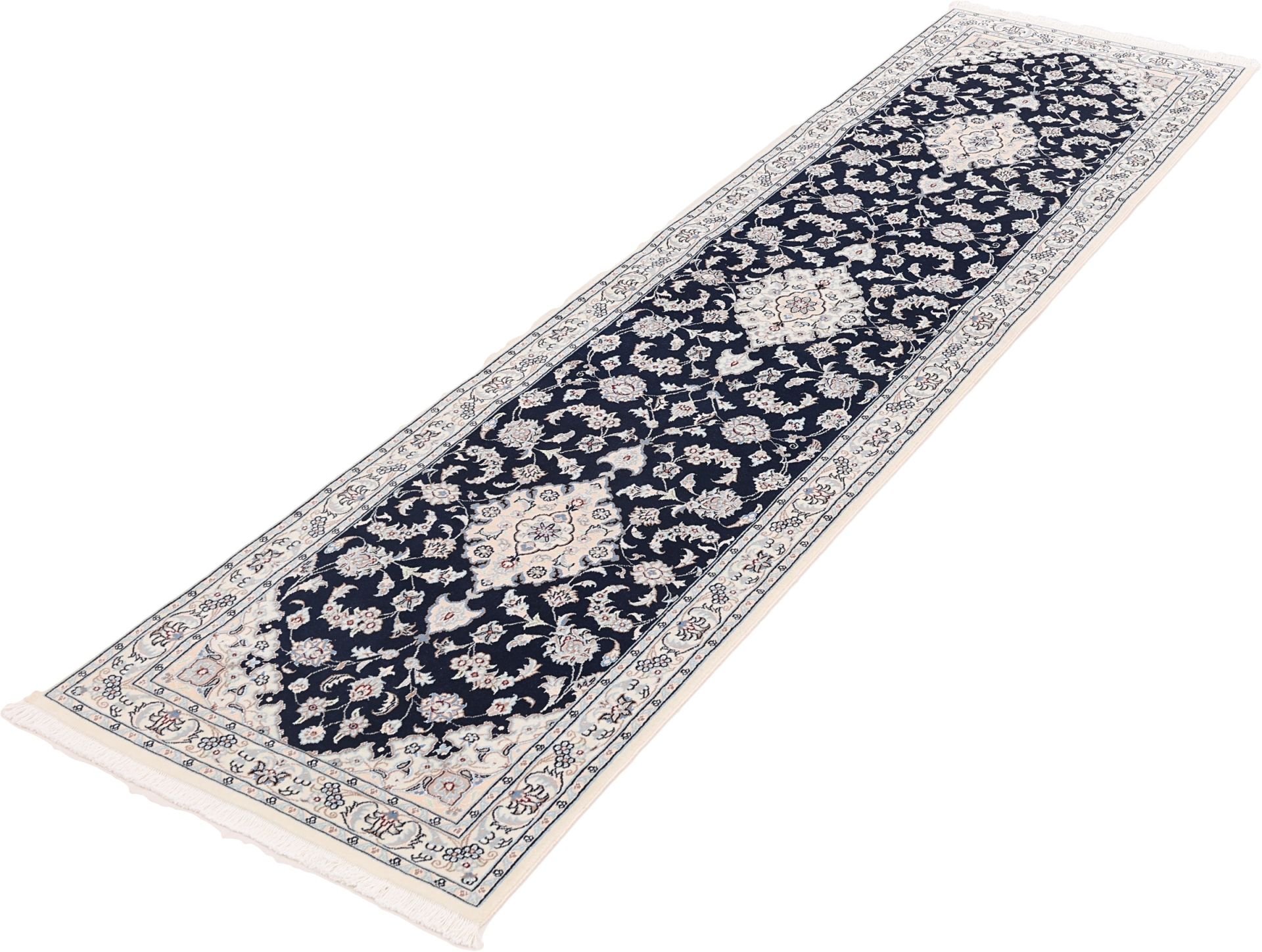perserteppich-nain-80-x-300-cm-schurwolle-seide-handgeknupft-4 Handgeknüpfter Nain Perserteppich 80 × 300 cm